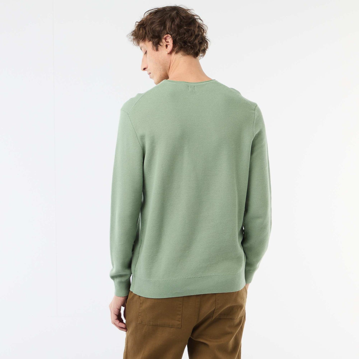 Honeycomb Knit Sweater GREEN