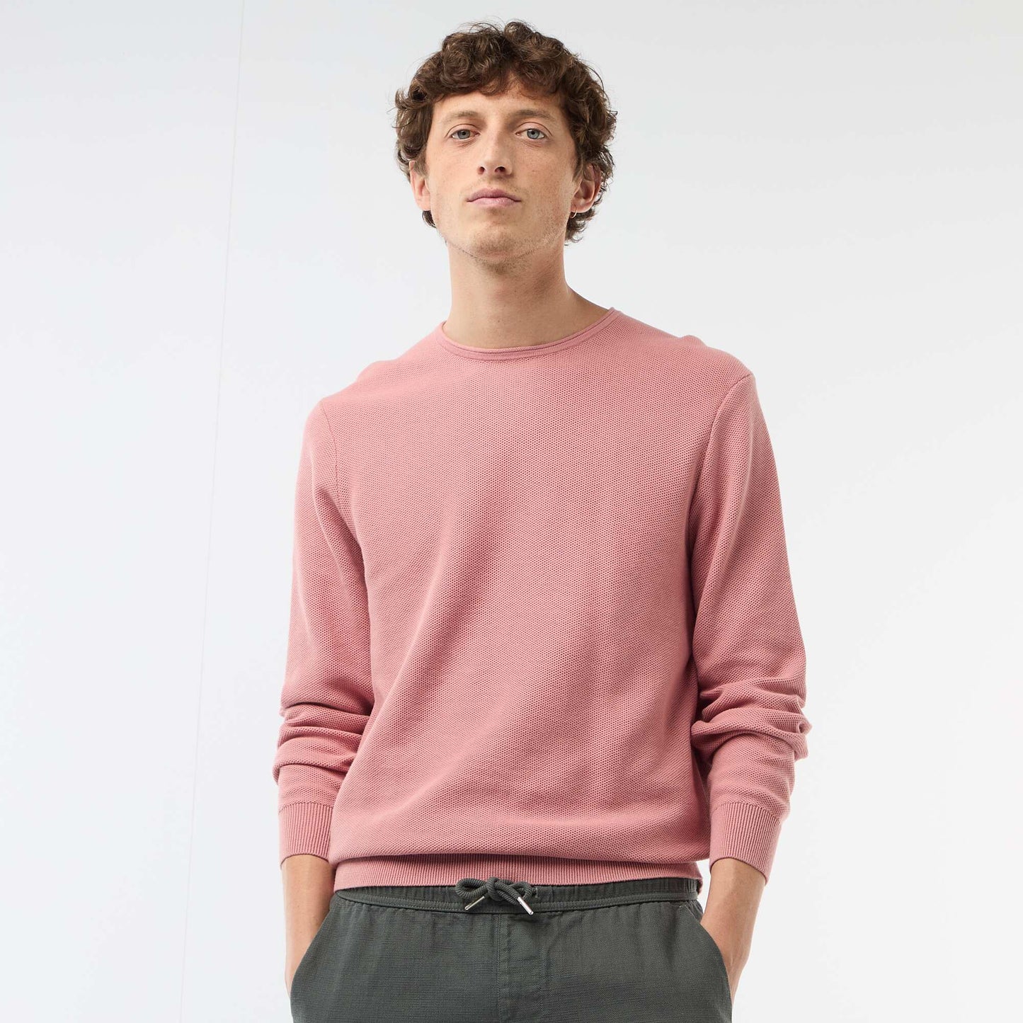 Honeycomb Knit Sweater PINK