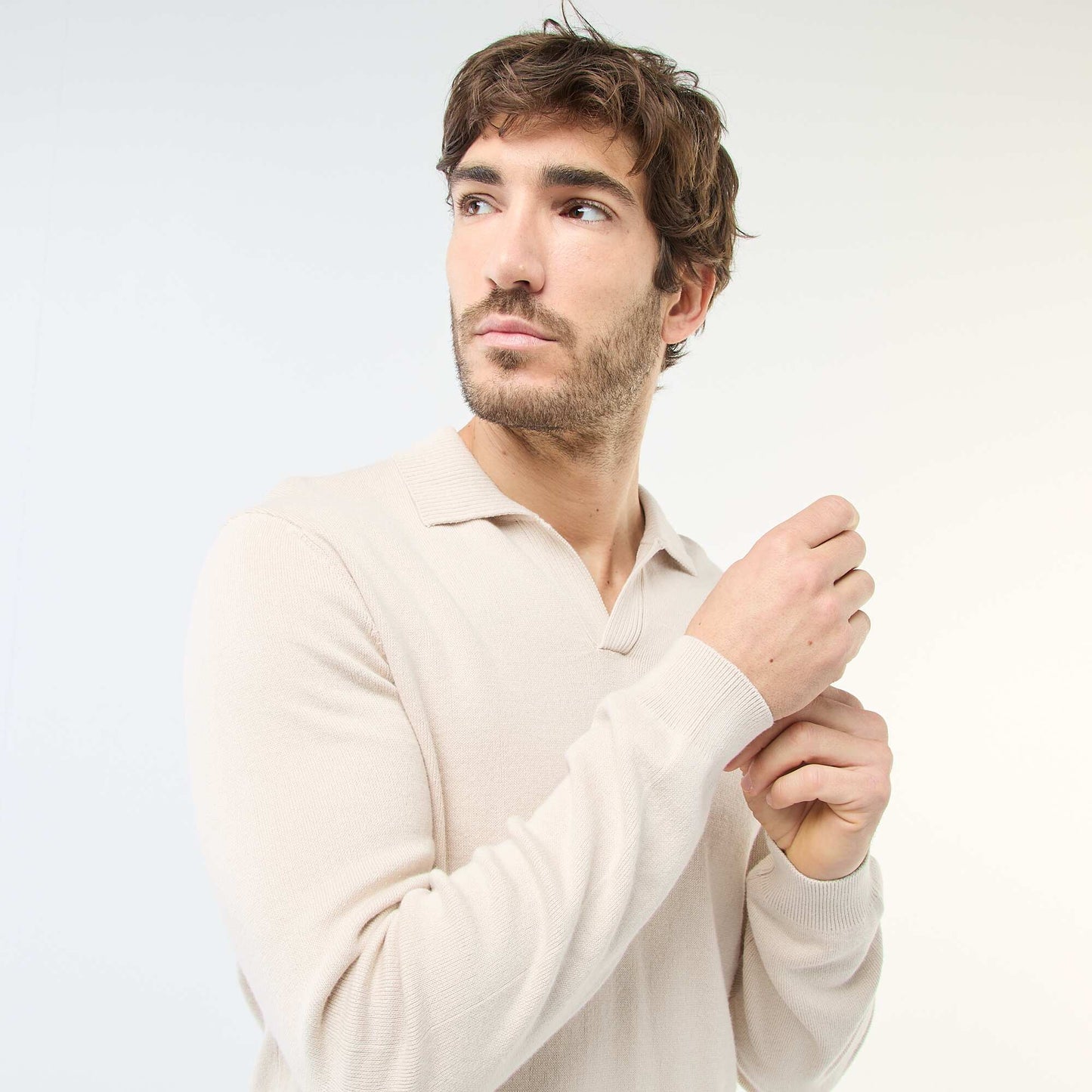 Polo Collar Knit Sweater GREY