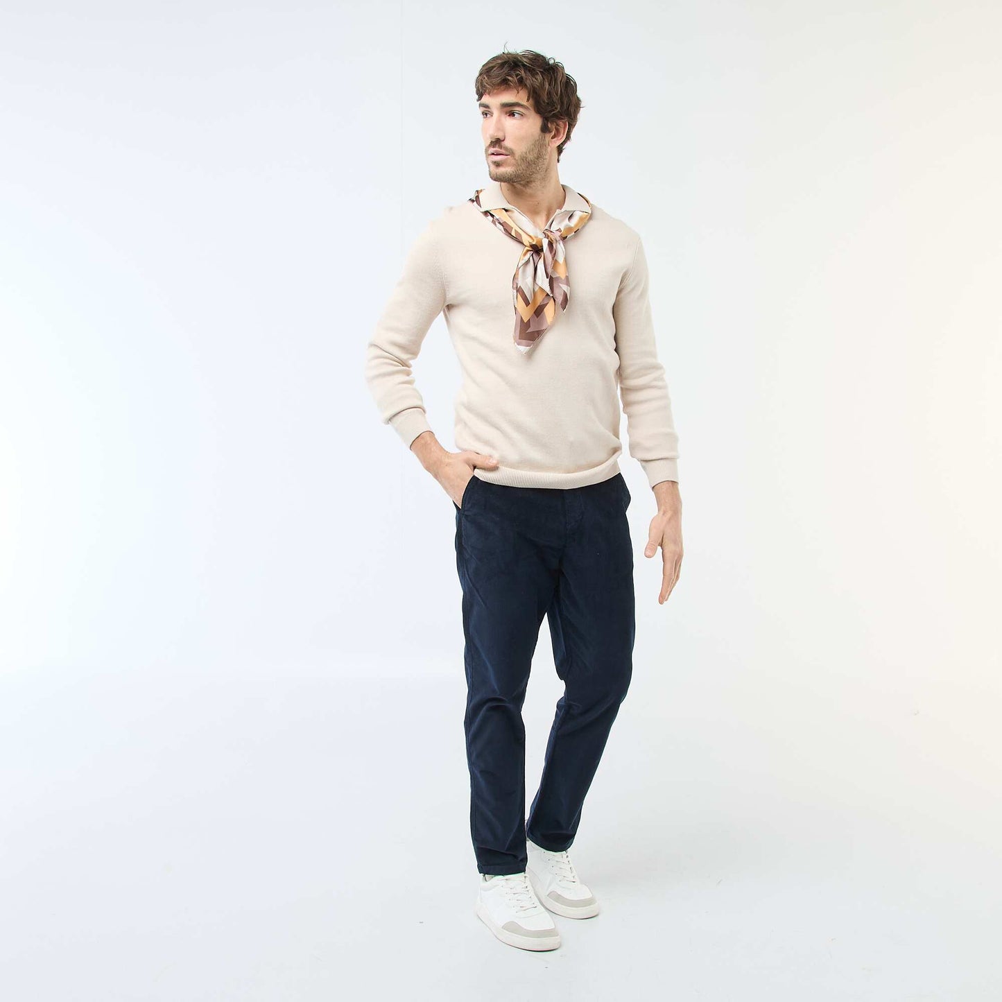Polo Collar Knit Sweater GREY