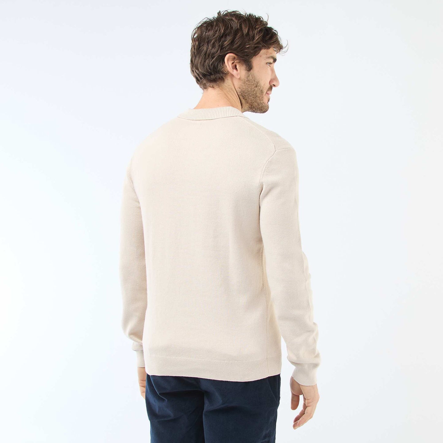 Polo Collar Knit Sweater GREY