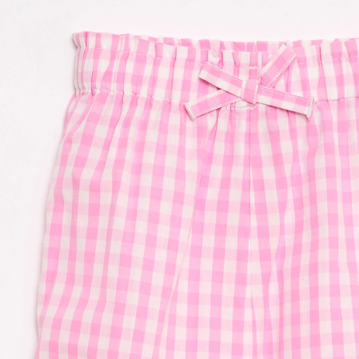 Pink Gingham Cotton Poplin Trousers PINK