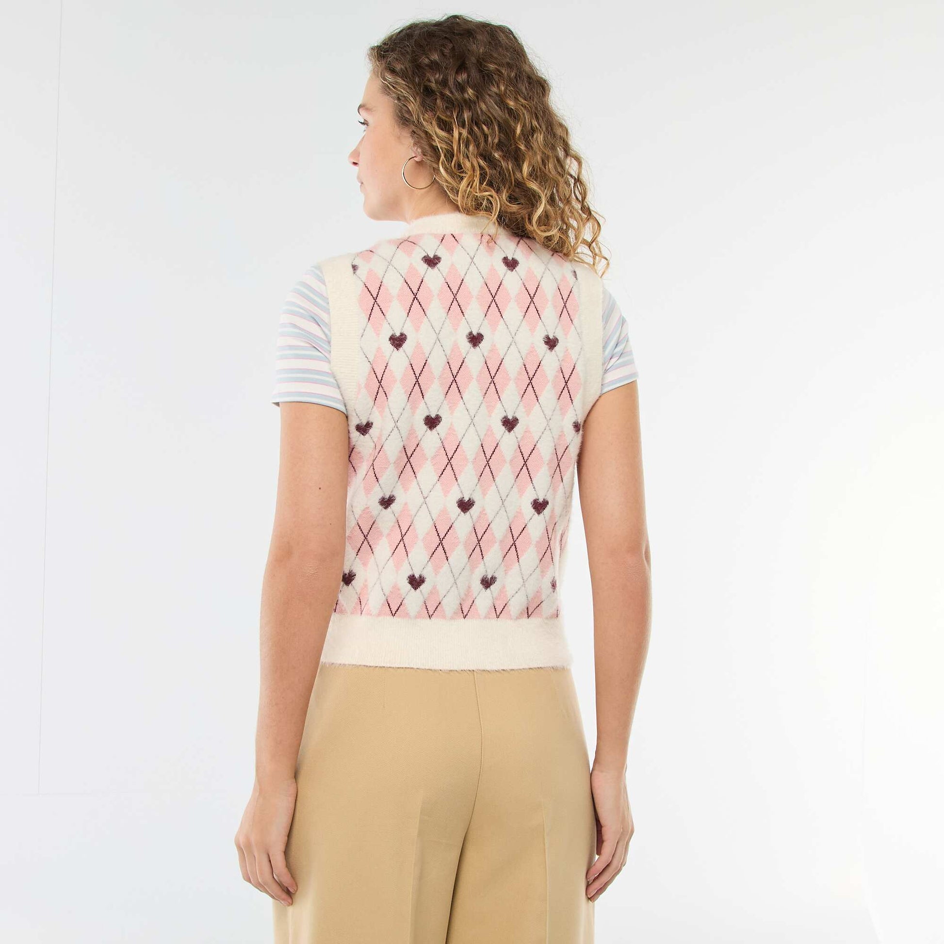 Diamond Print Sweater - Valentine's Day PINK