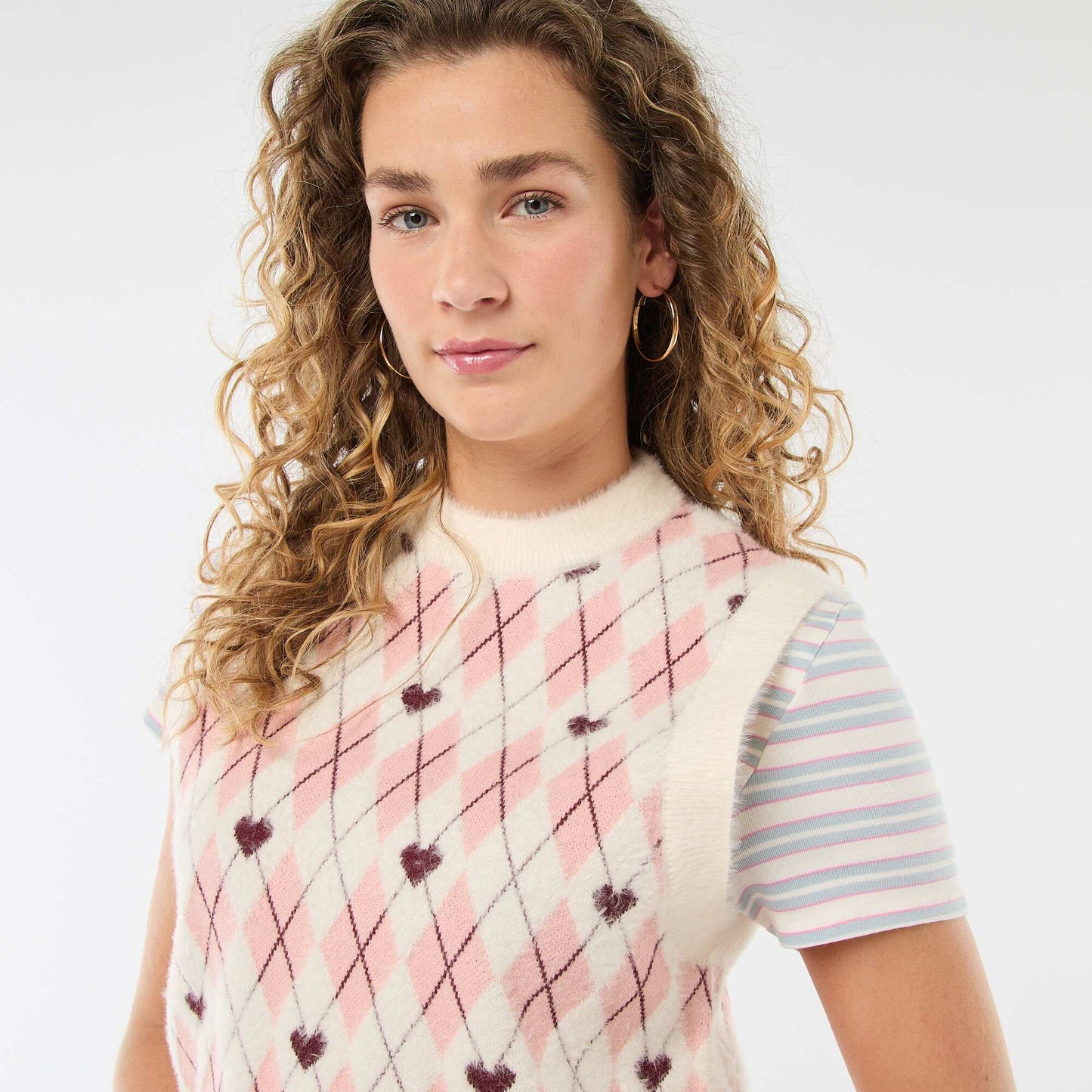 Diamond Print Sweater - Valentine's Day PINK