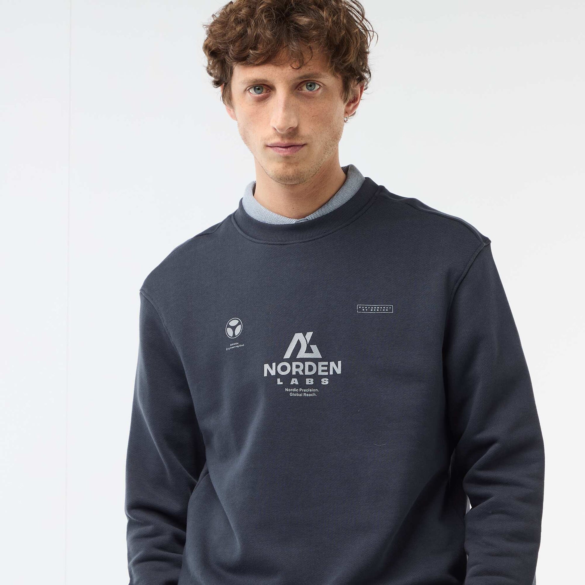Printed Front and Back Lightweight Fleece Sweatshirt BLUE
