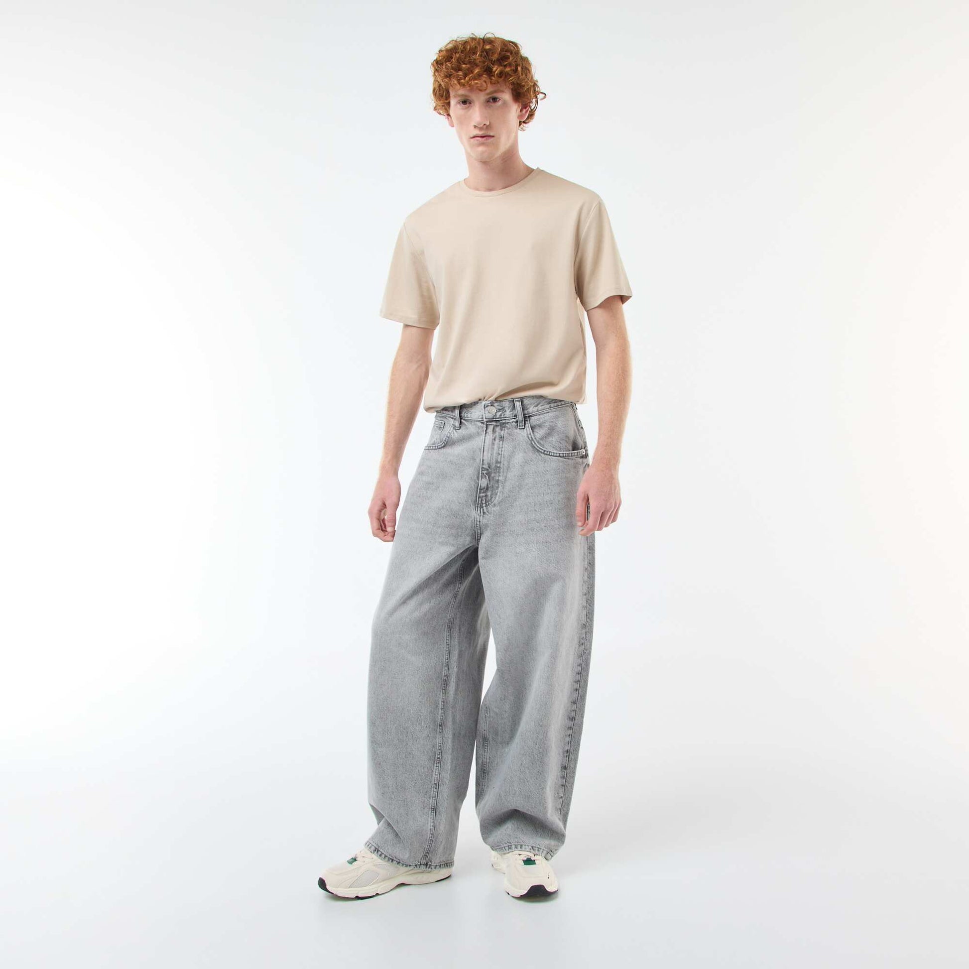 Baggy Denim Fit Jeans in Cotton GREY