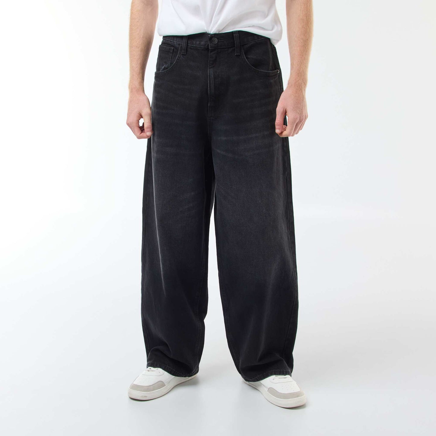 Baggy Cotton Denim Fit Jeans BLACK