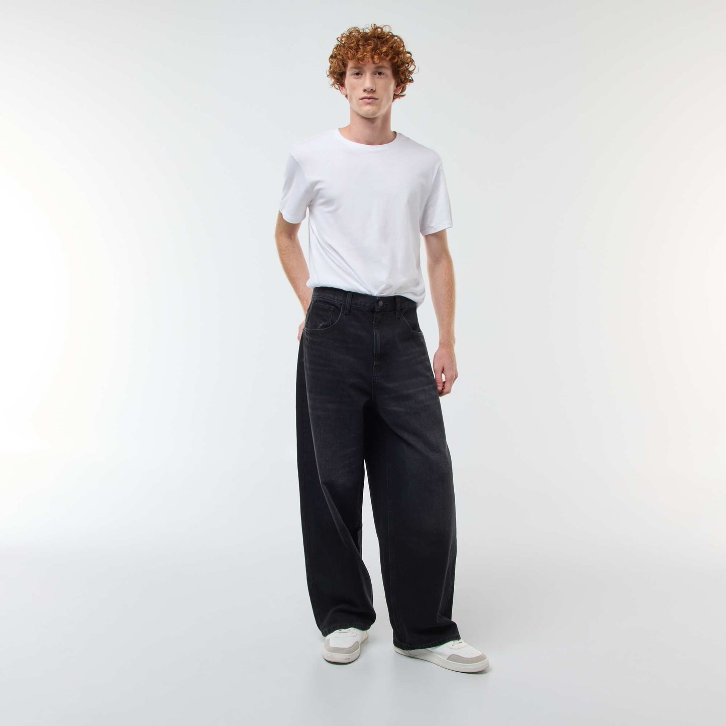 Baggy Cotton Denim Fit Jeans BLACK