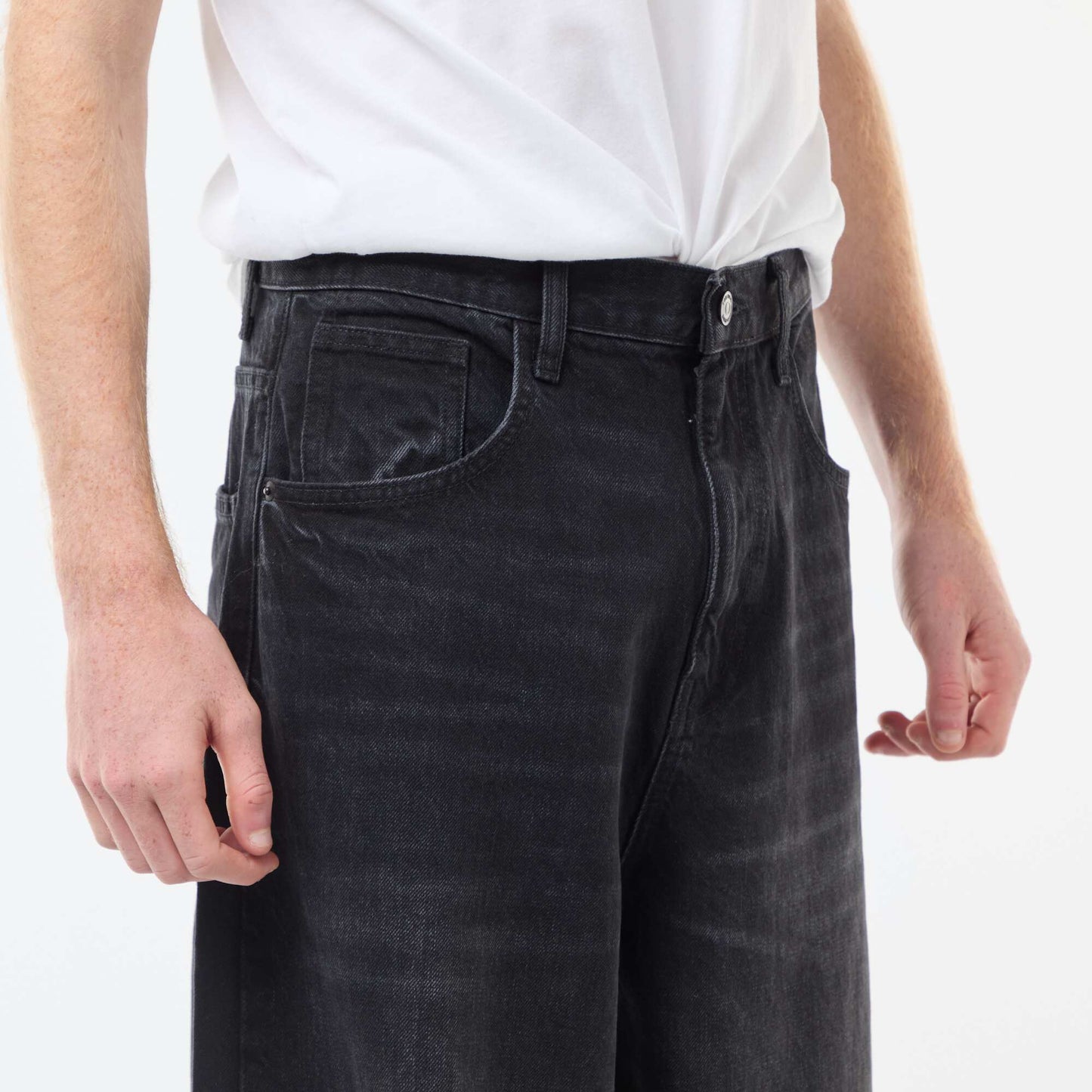 Baggy Cotton Denim Fit Jeans BLACK
