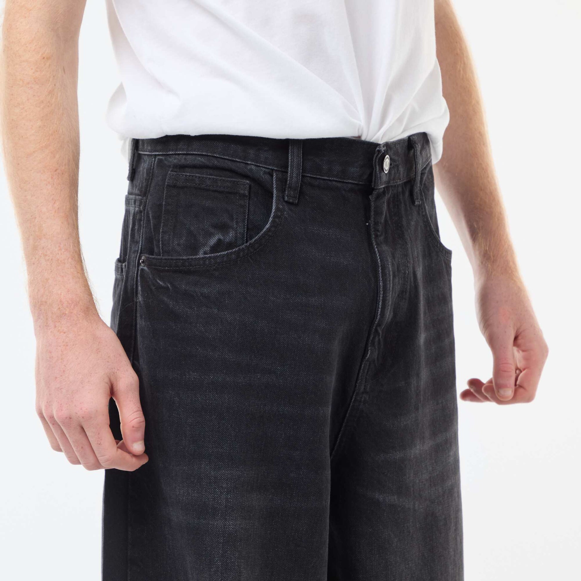 Baggy Cotton Denim Fit Jeans BLACK