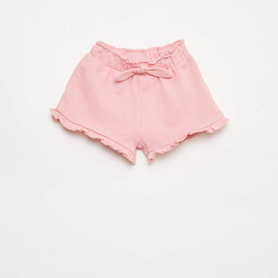 Ruffled Shorts with Tie Waist PINK