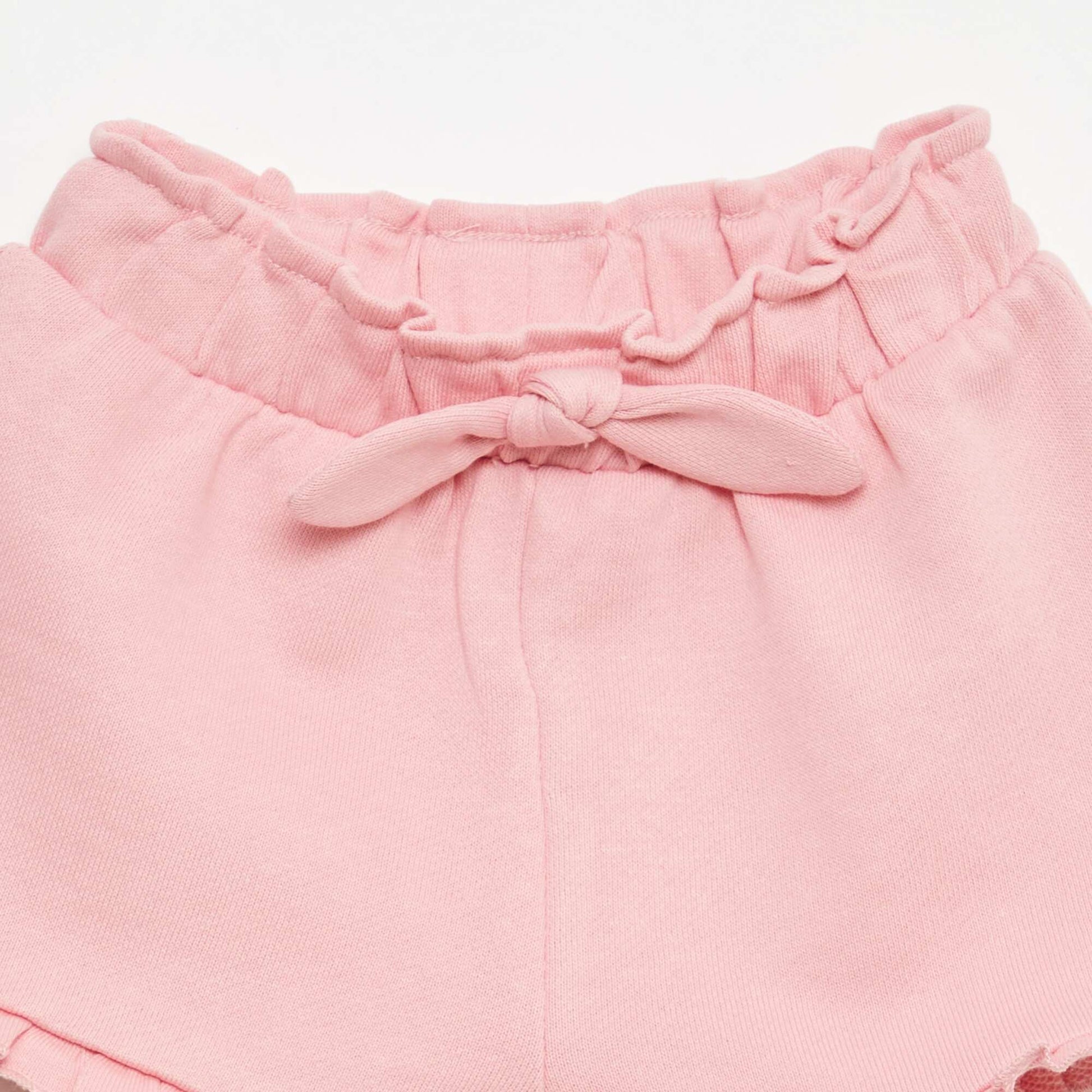 Ruffled Shorts with Tie Waist PINK