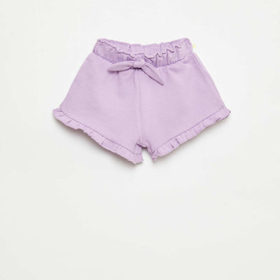 Ruffled Shorts with Tie Waist PURPLE
