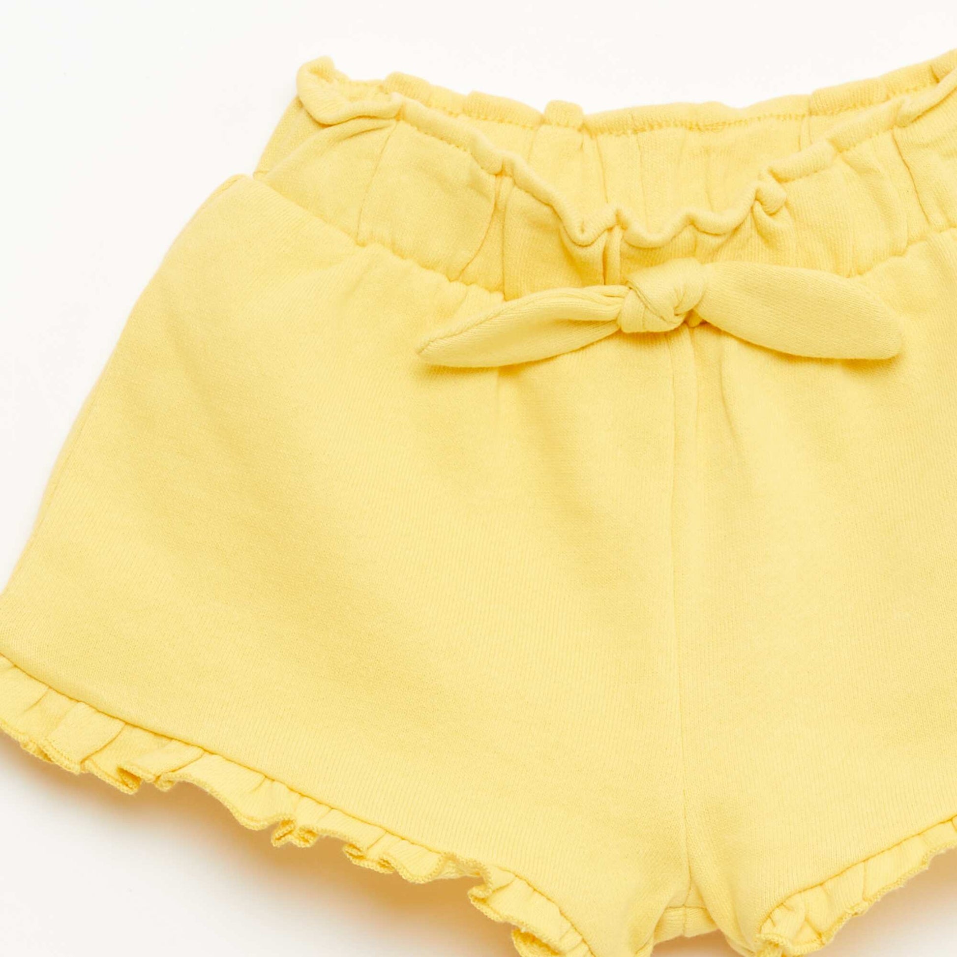 Ruffled Shorts with Tie Waist YELLOW