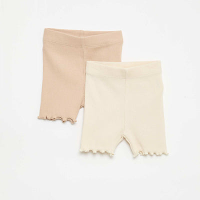 Ribbed Leggings Set - 2 Pack BEIGE