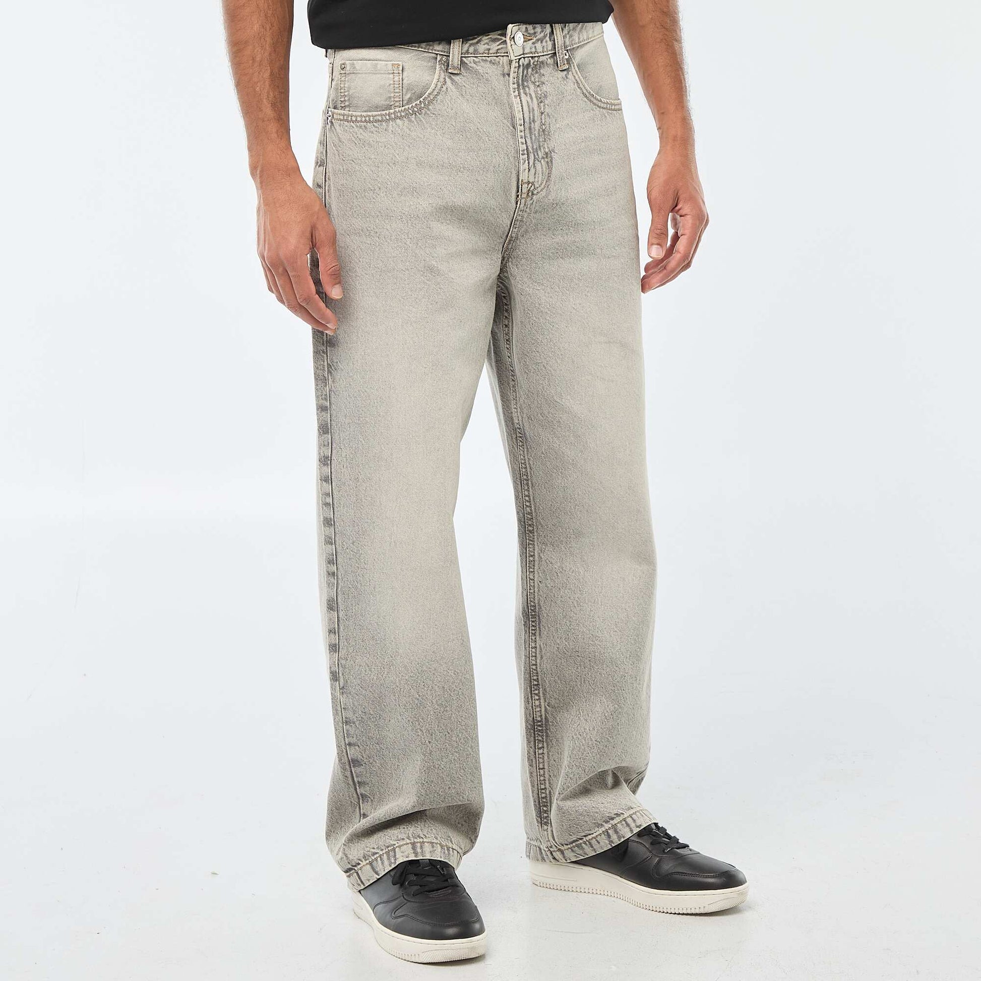 Wide Leg / Relaxed Fit 5-Pocket Jeans GREY
