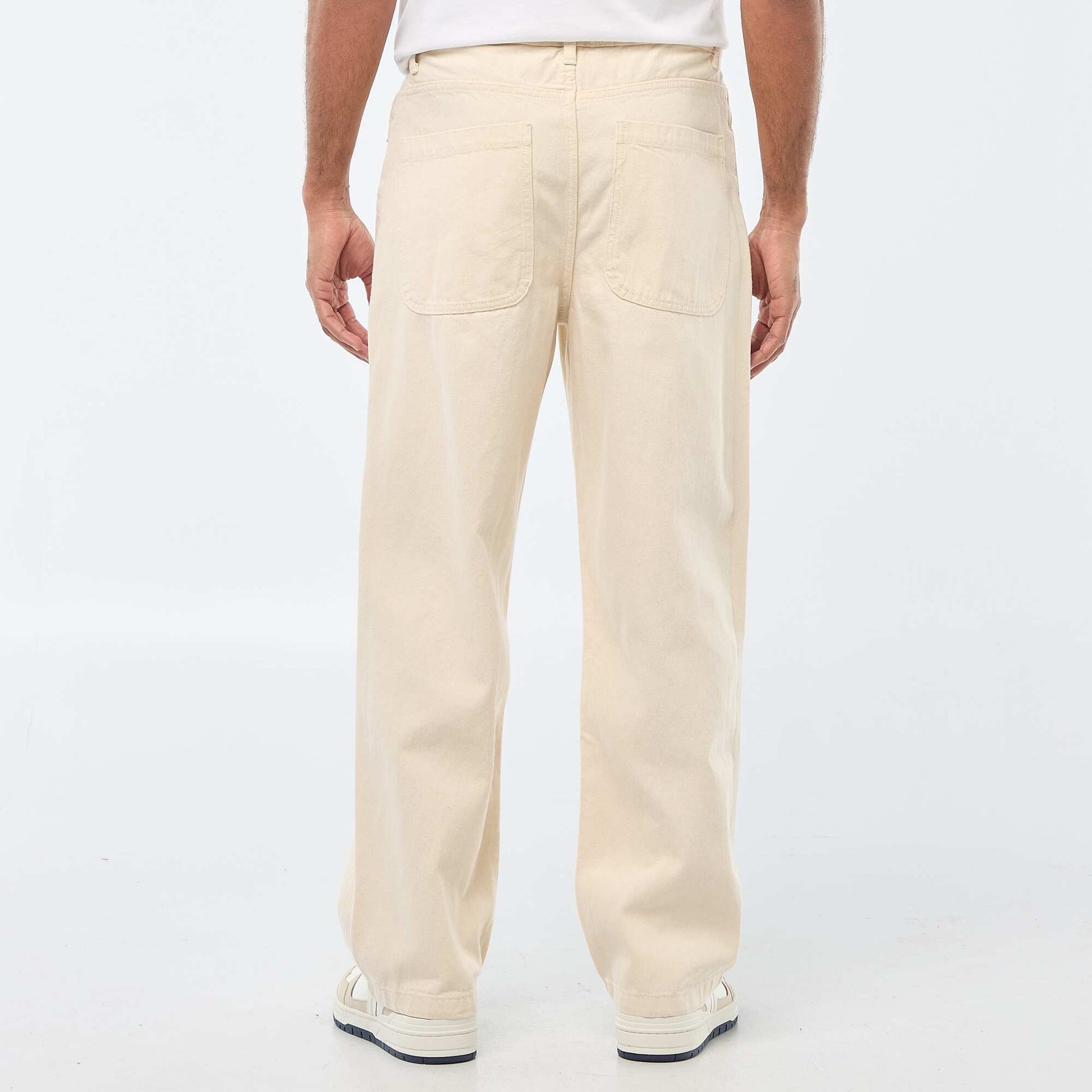 Wide Leg / Relaxed Fit 5-Pocket Jeans WHITE