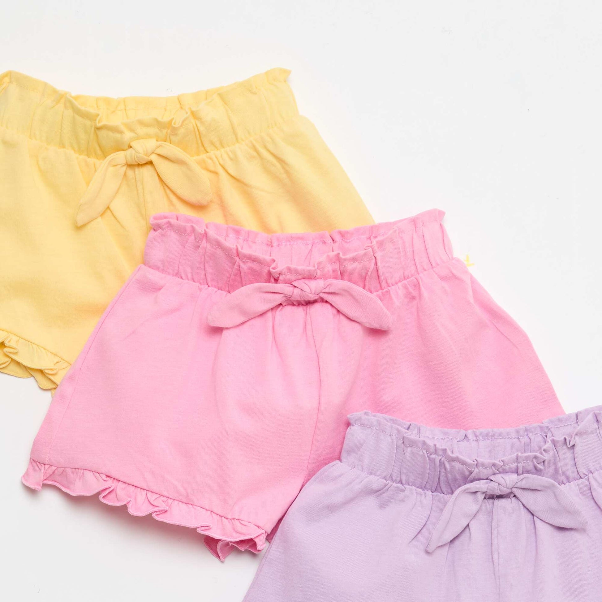 3-Pack of Solid Color Ruffled Shorts PURPLE