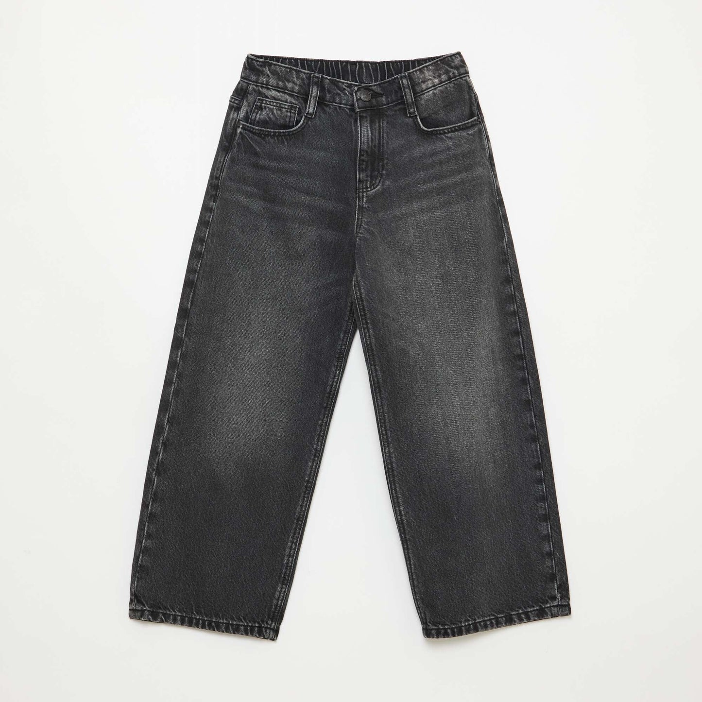 Solid Baggy 5-Pocket Jeans BLACK