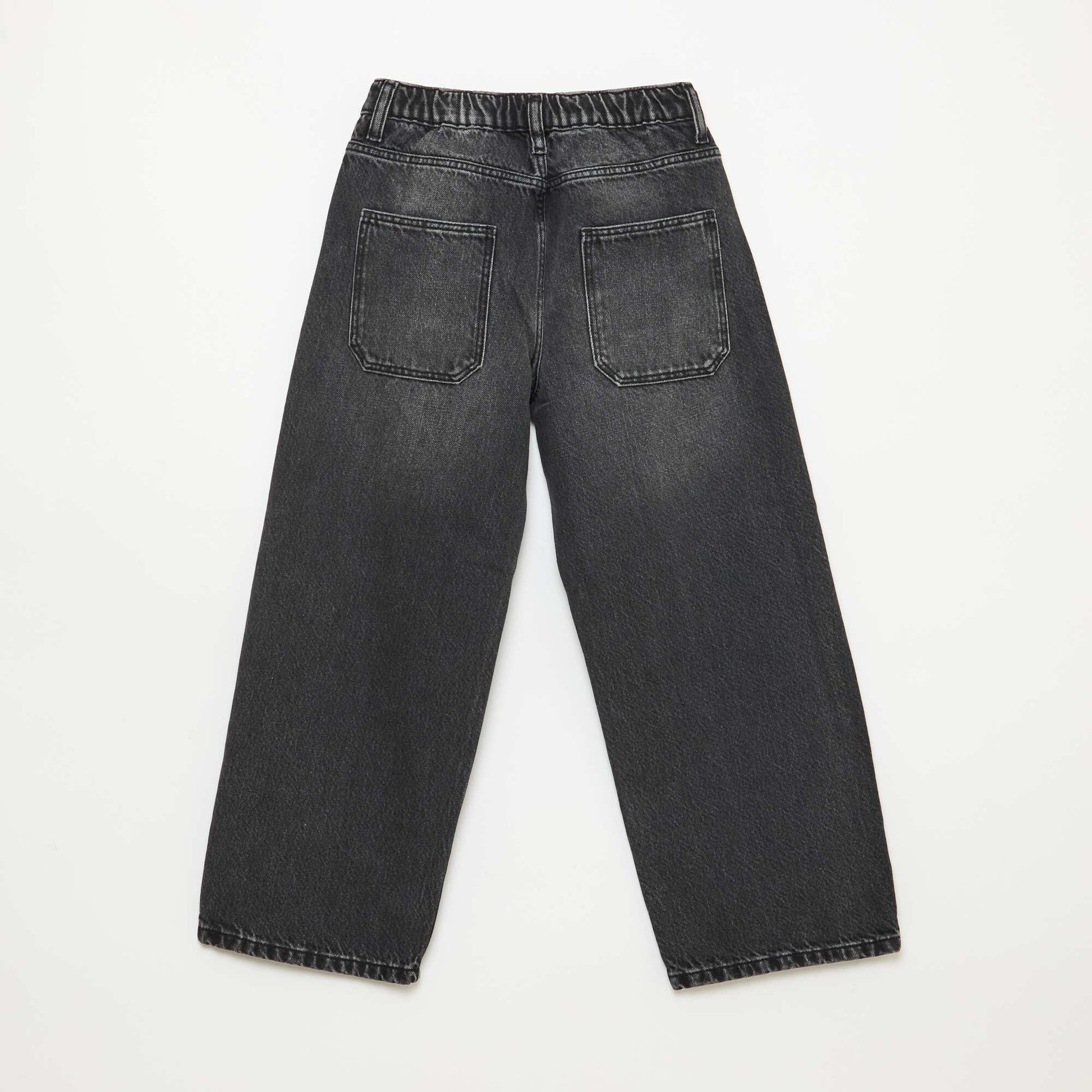 Solid Baggy 5-Pocket Jeans BLACK
