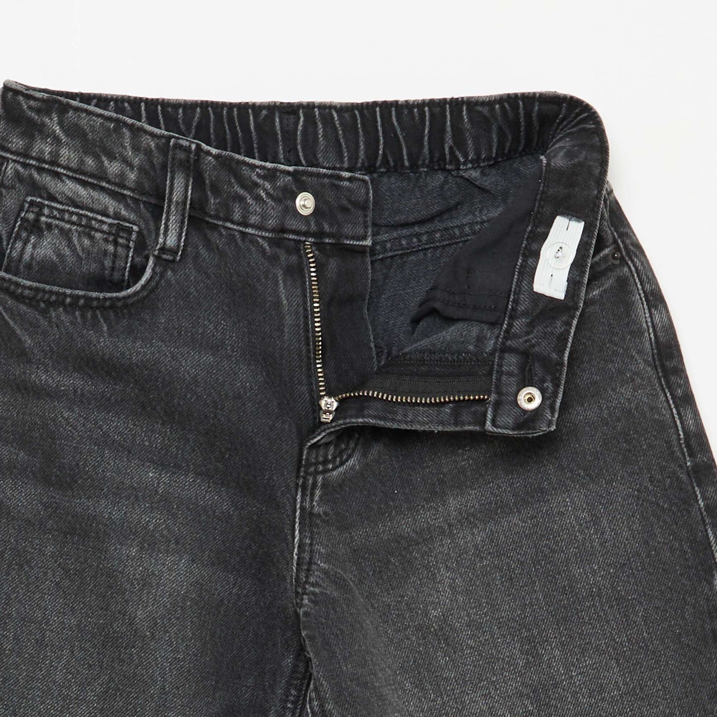 Solid Baggy 5-Pocket Jeans BLACK