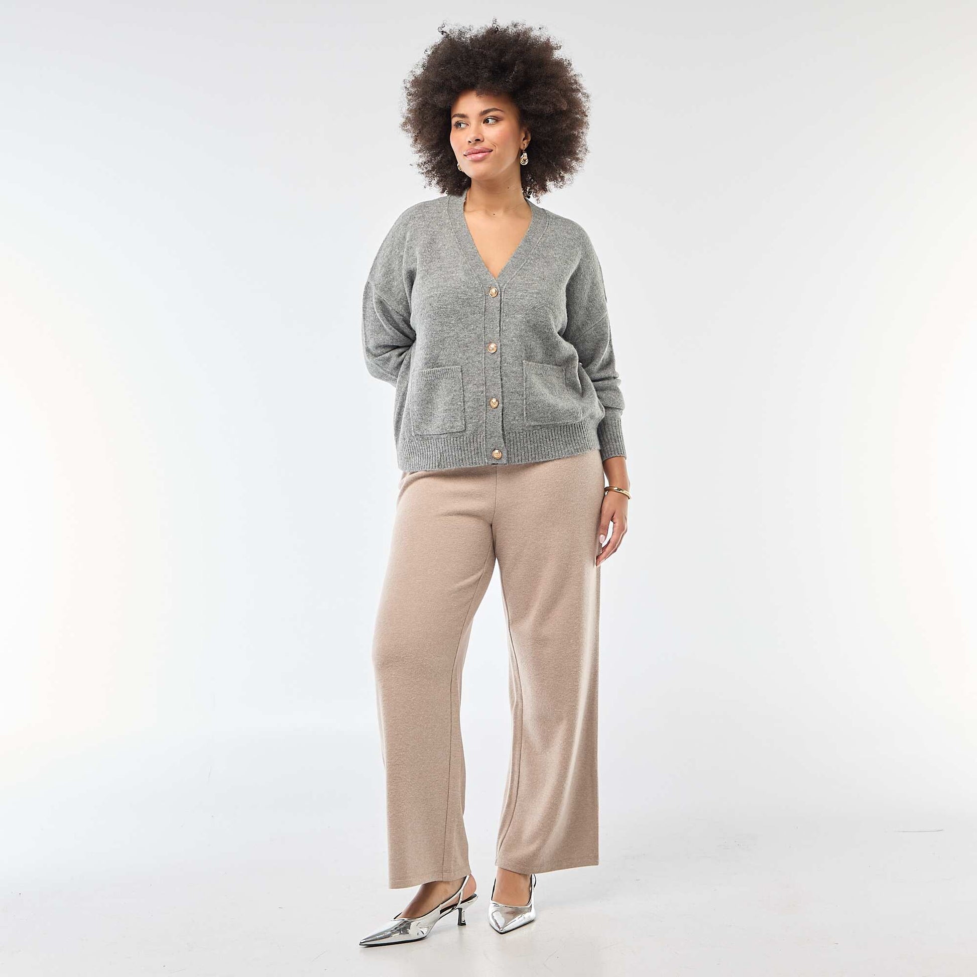 Chunky Knit Cardigan GREY