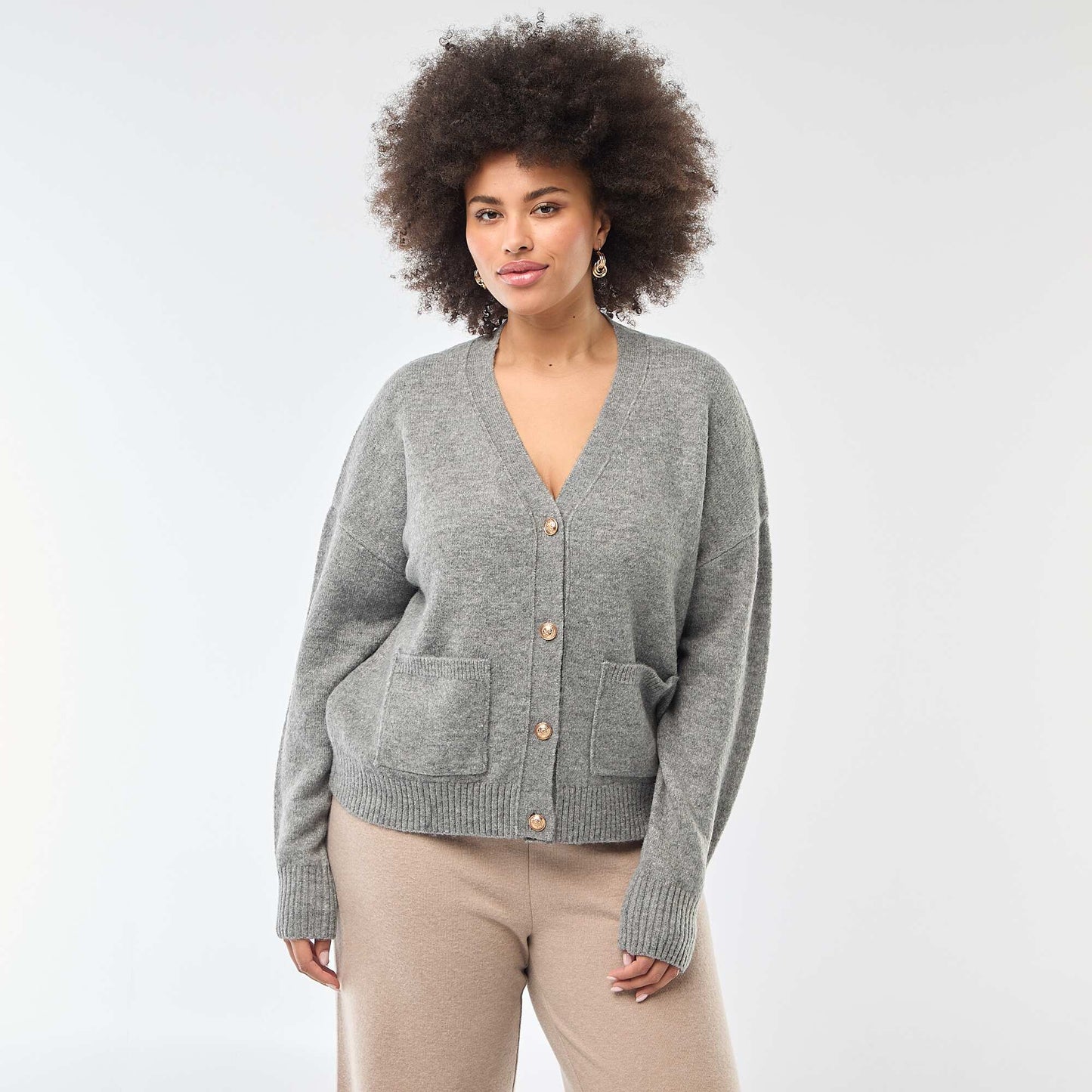 Chunky Knit Cardigan GREY