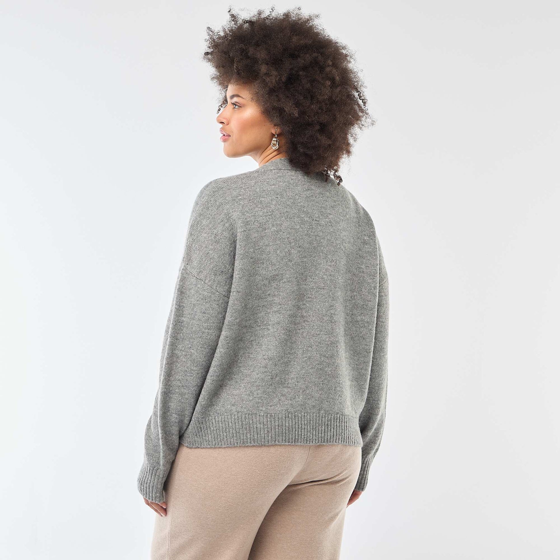 Chunky Knit Cardigan GREY