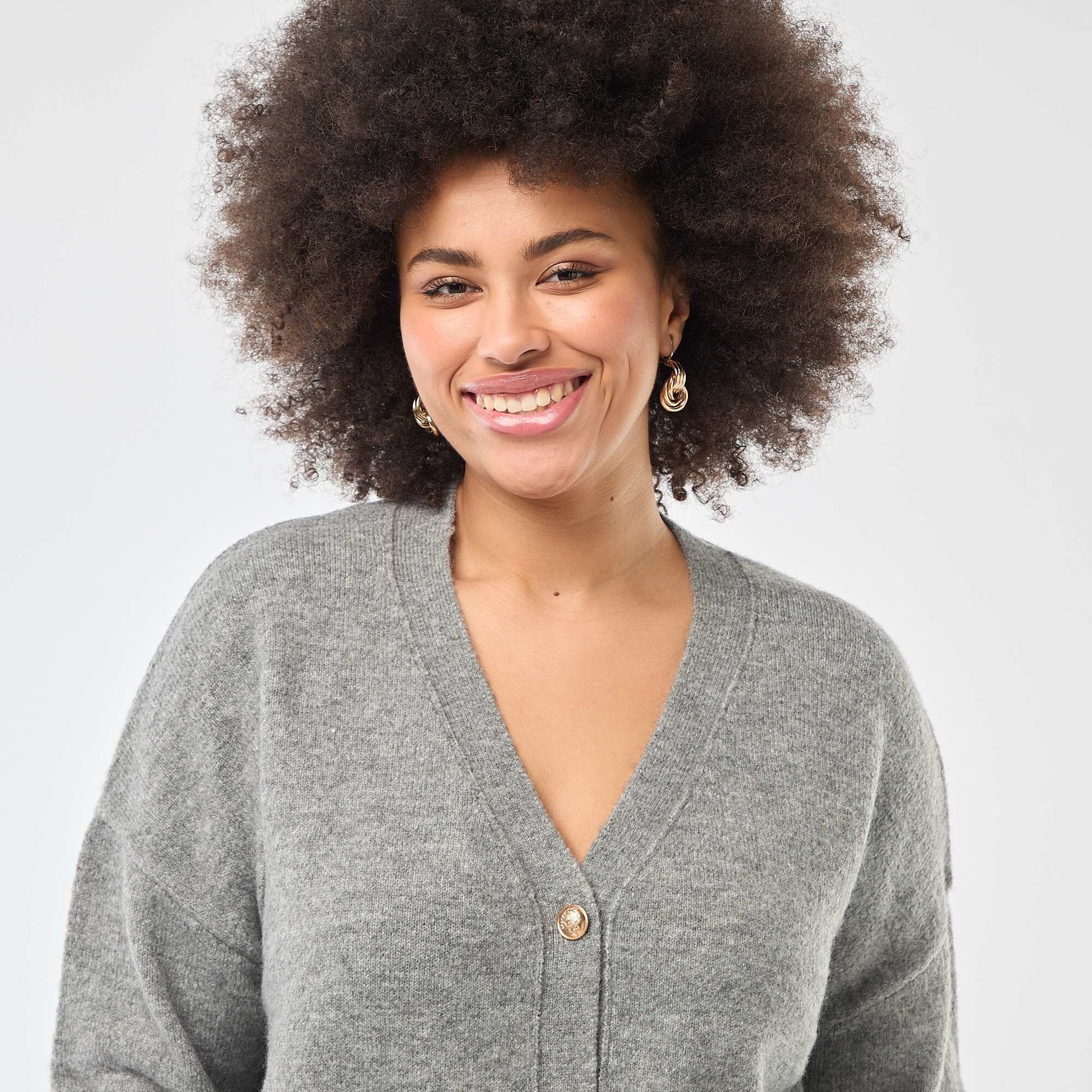 Chunky Knit Cardigan GREY