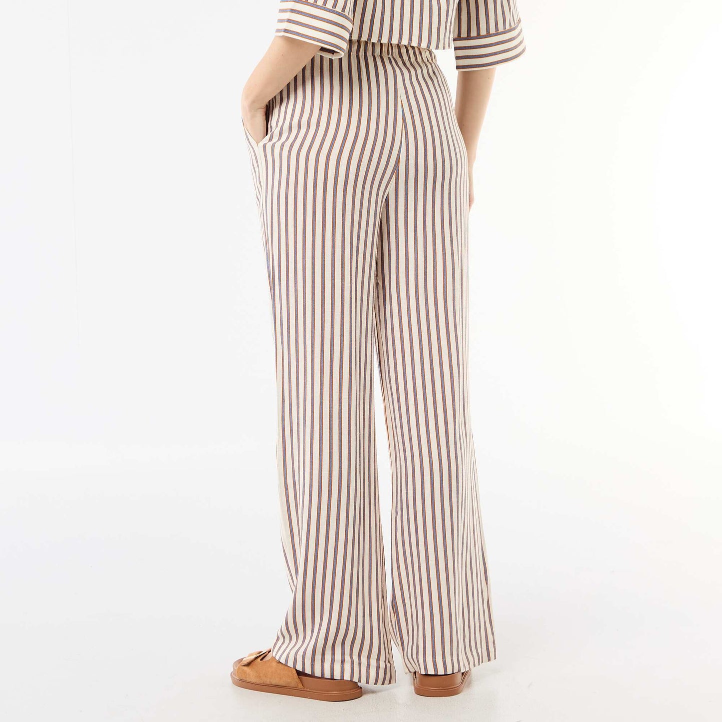 Linen trousers with 2 pockets BEIGE