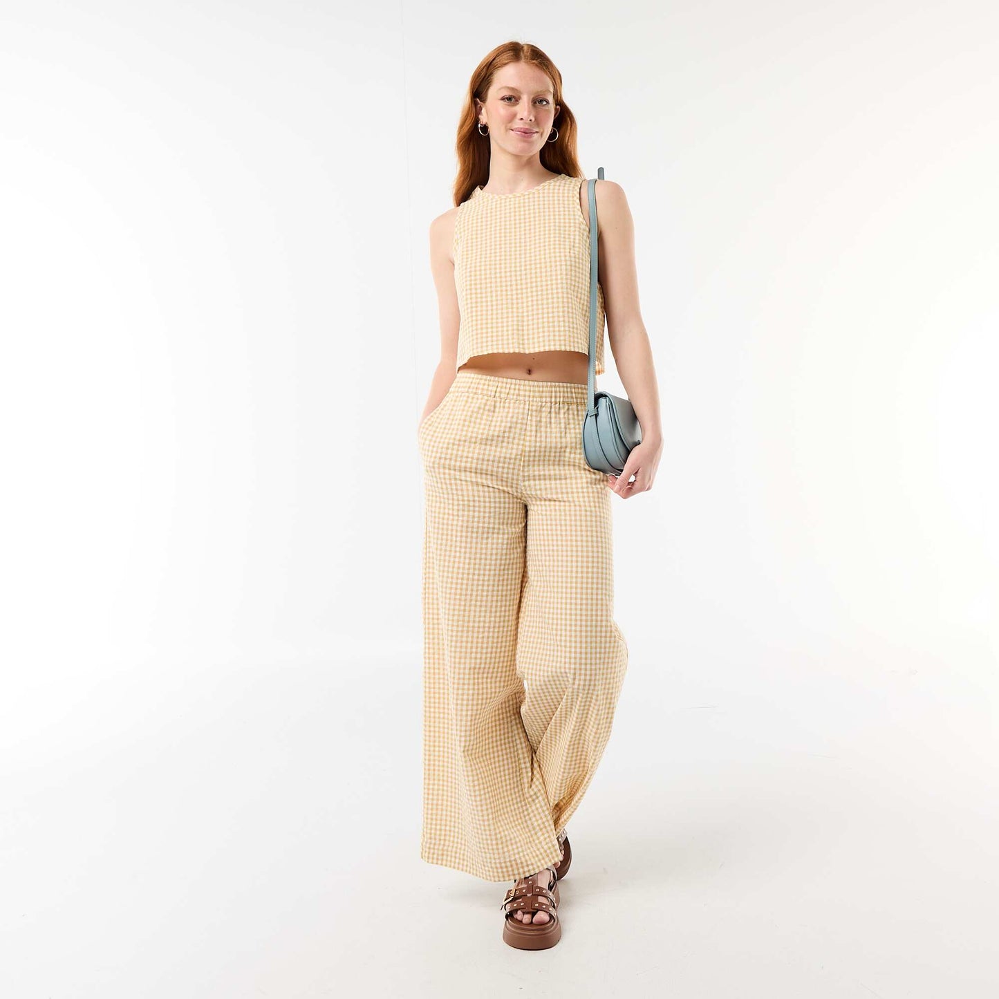 Vicky Pattern Wide-Leg Trousers BEIGE