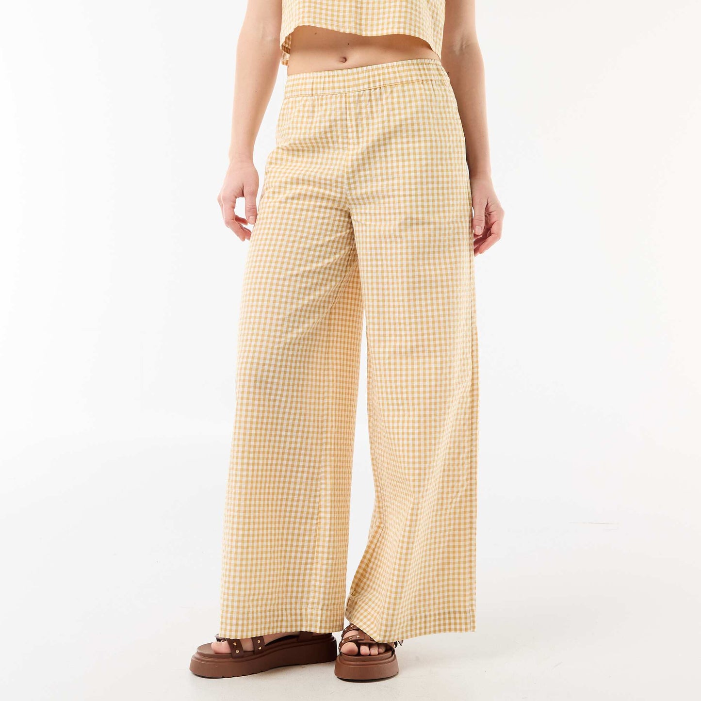 Vicky Pattern Wide-Leg Trousers BEIGE