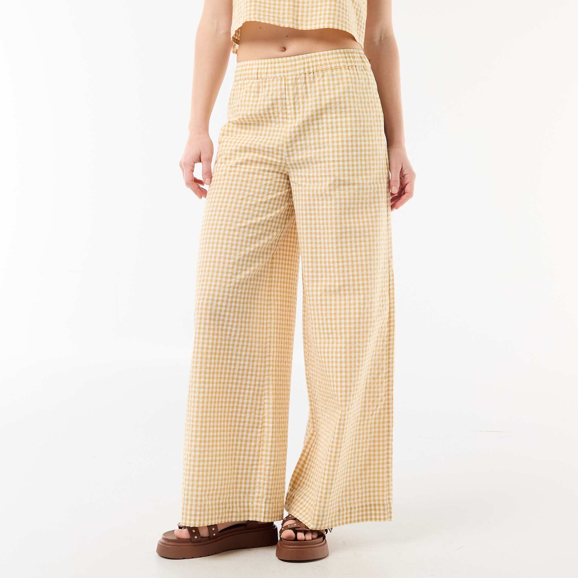 Vicky Pattern Wide-Leg Trousers BEIGE