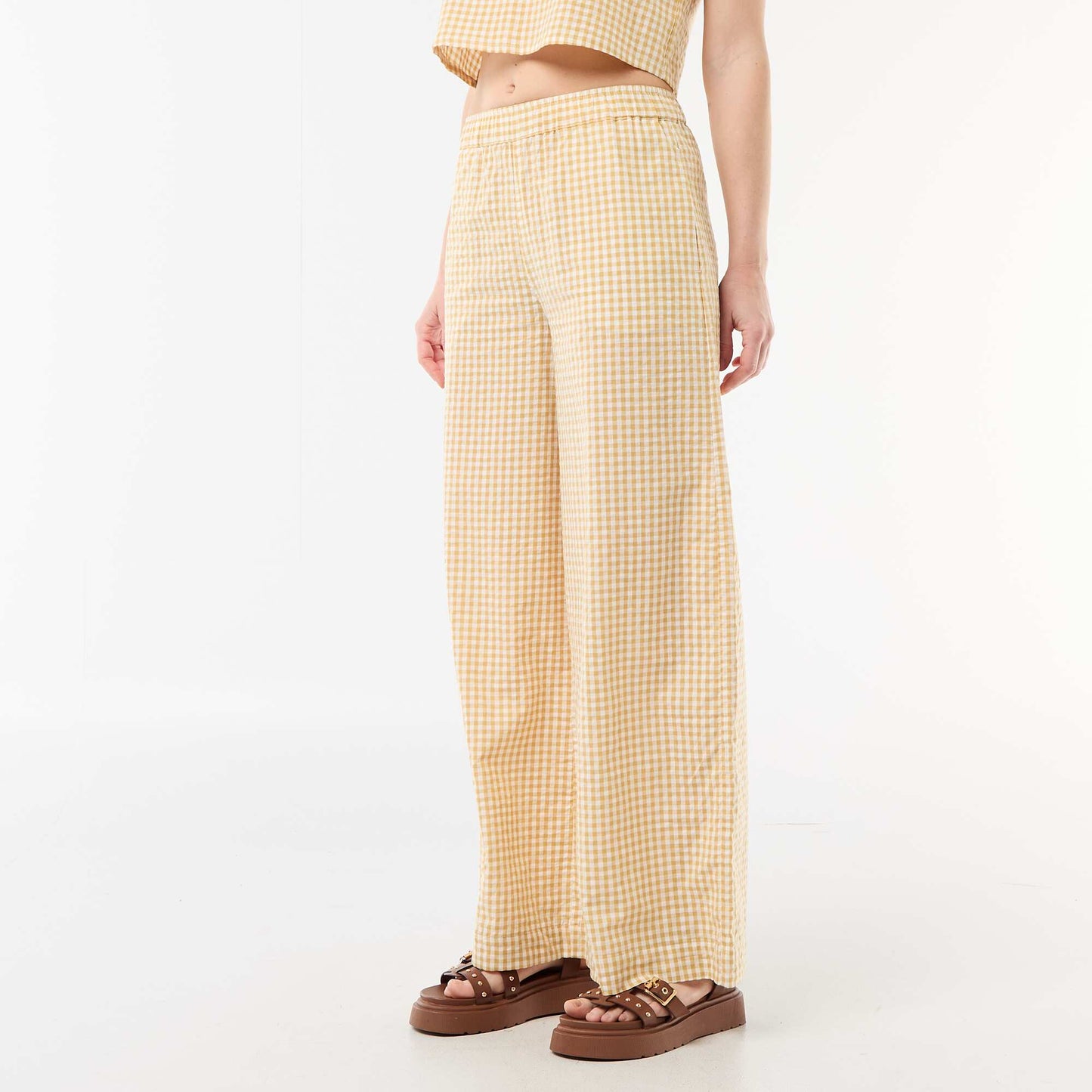 Vicky Pattern Wide-Leg Trousers BEIGE