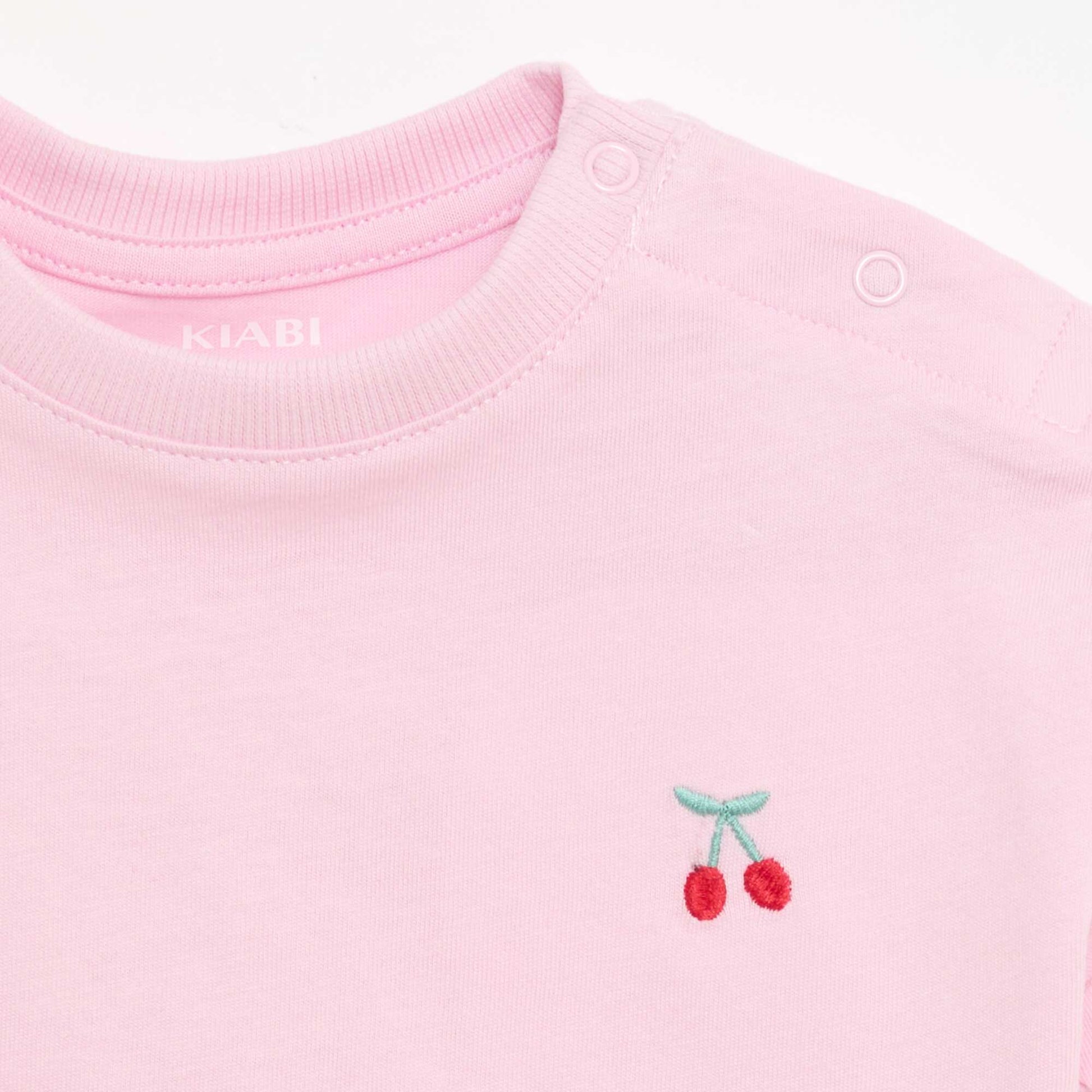 Set of 2 T-shirts with chest detail PINK