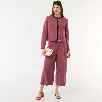 Wide-Leg Dress Pants RED