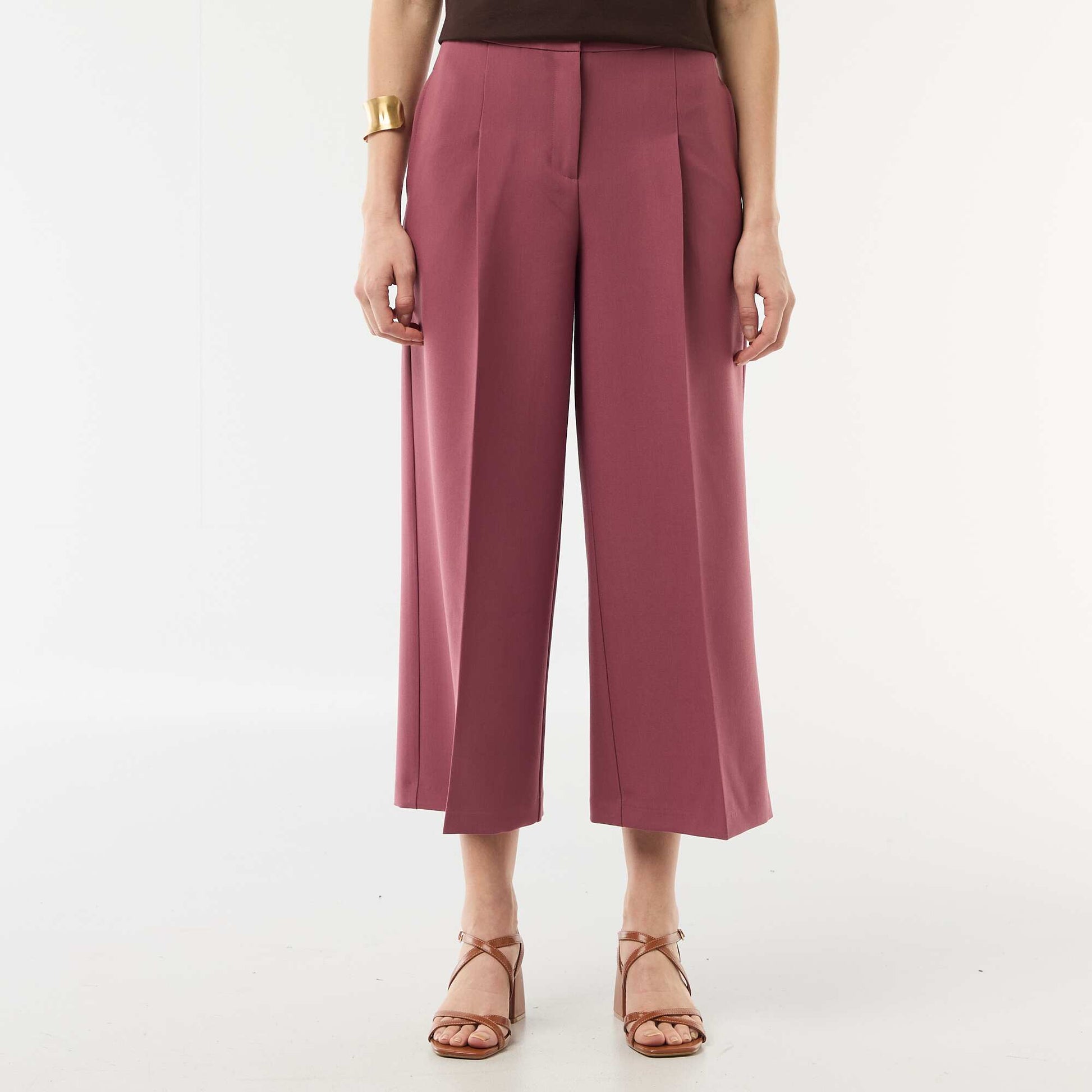 Wide-Leg Dress Pants RED
