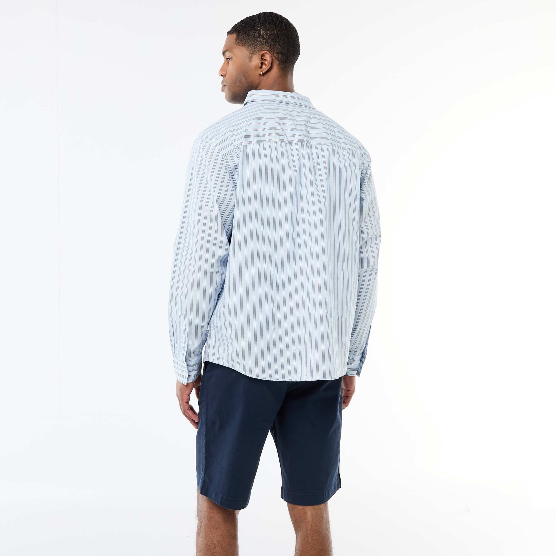Striped Cotton Shirt BLUE