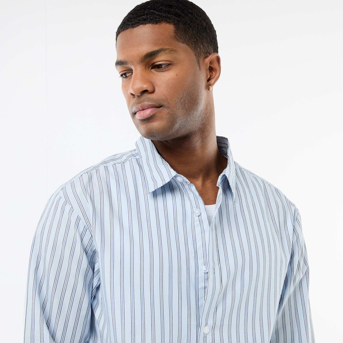 Striped Cotton Shirt BLUE
