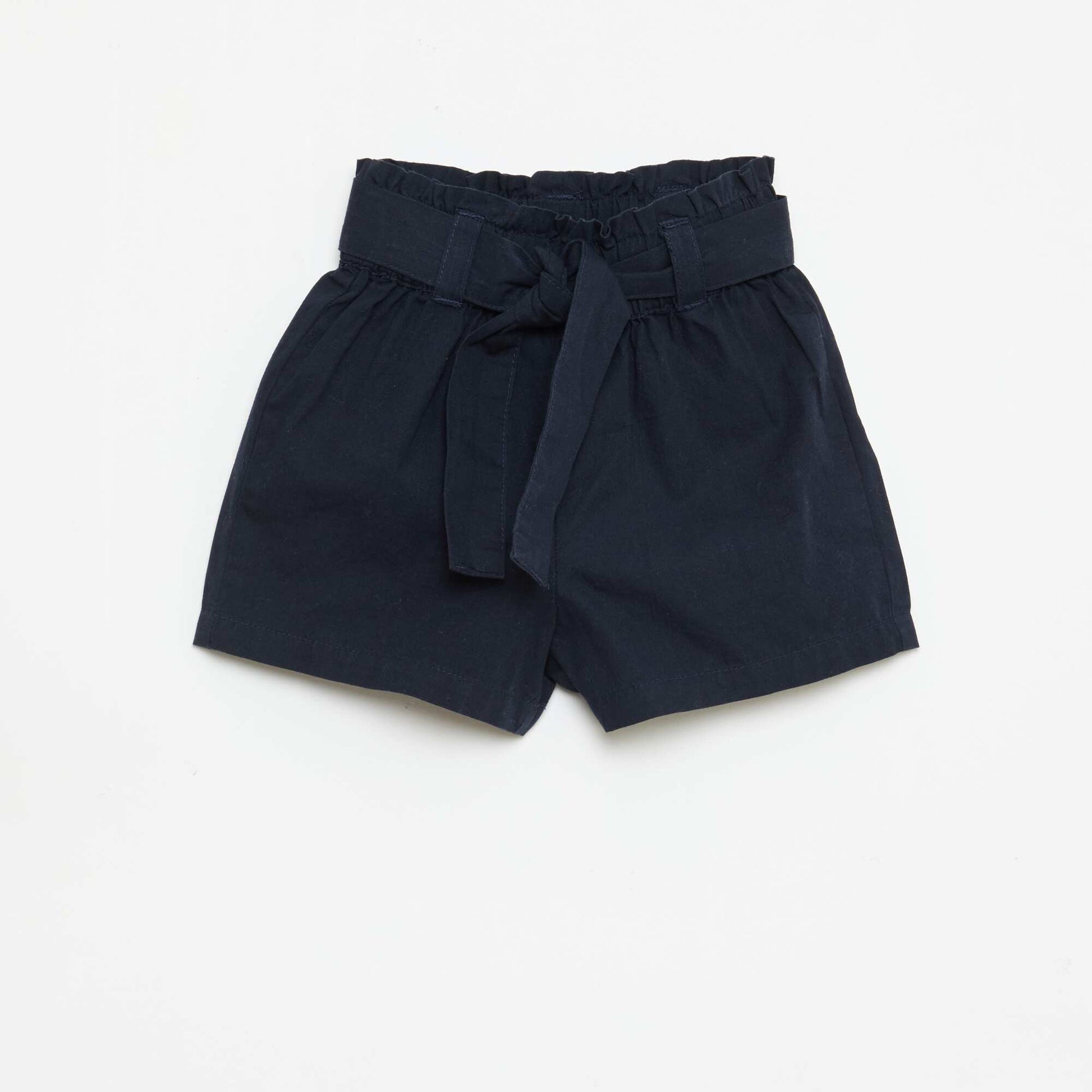 Poplin Shorts with Tie Belt BLUE