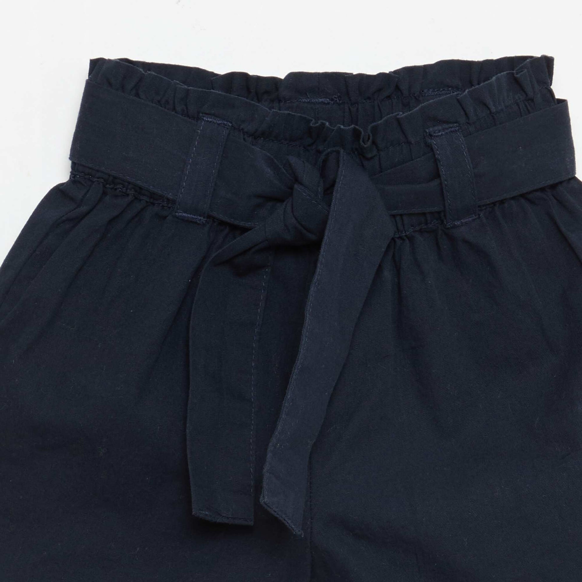 Poplin Shorts with Tie Belt BLUE