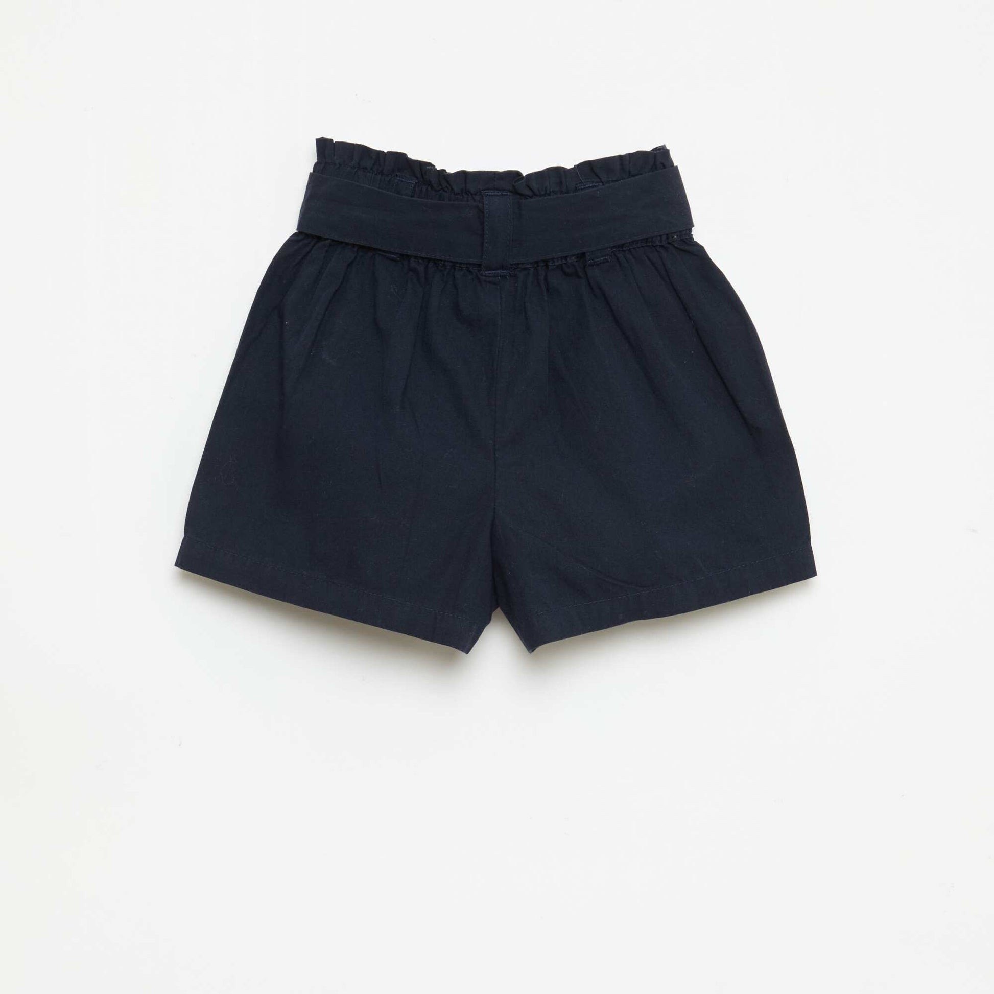 Poplin Shorts with Tie Belt BLUE