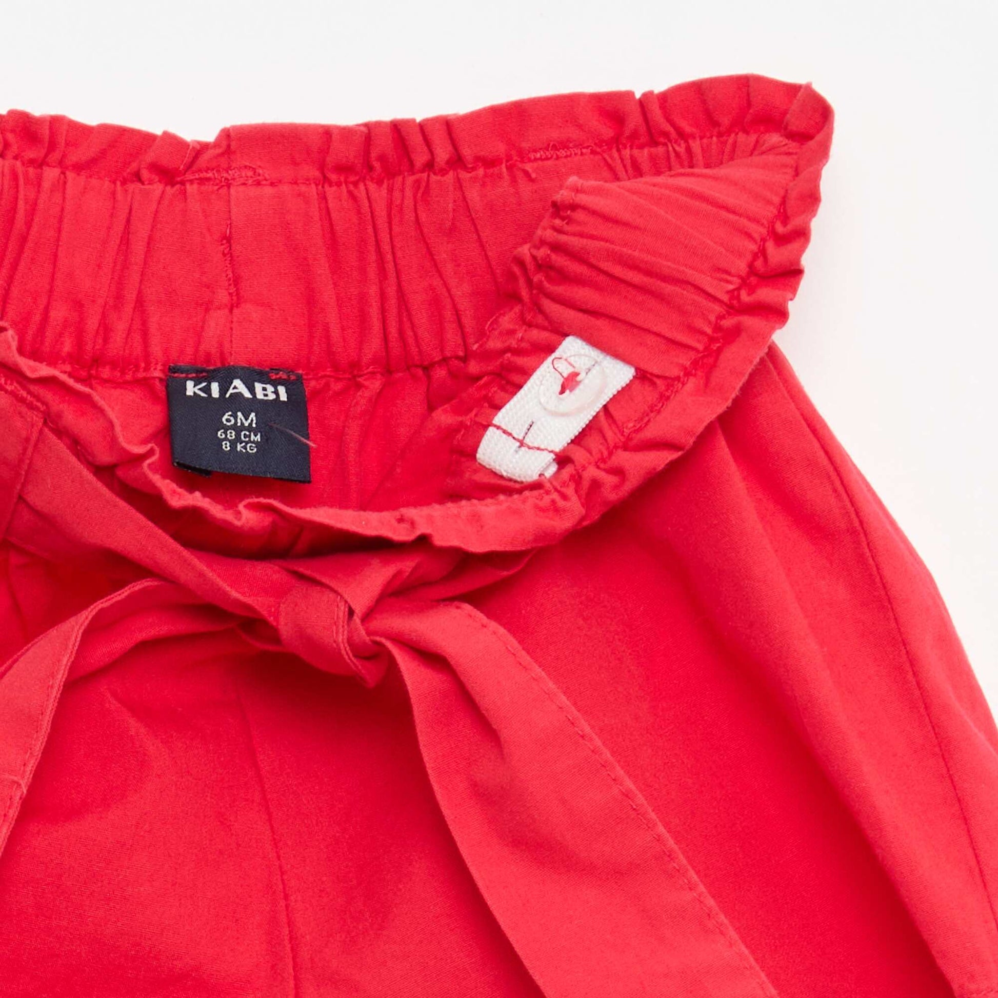 Poplin Shorts with Tie Belt RED