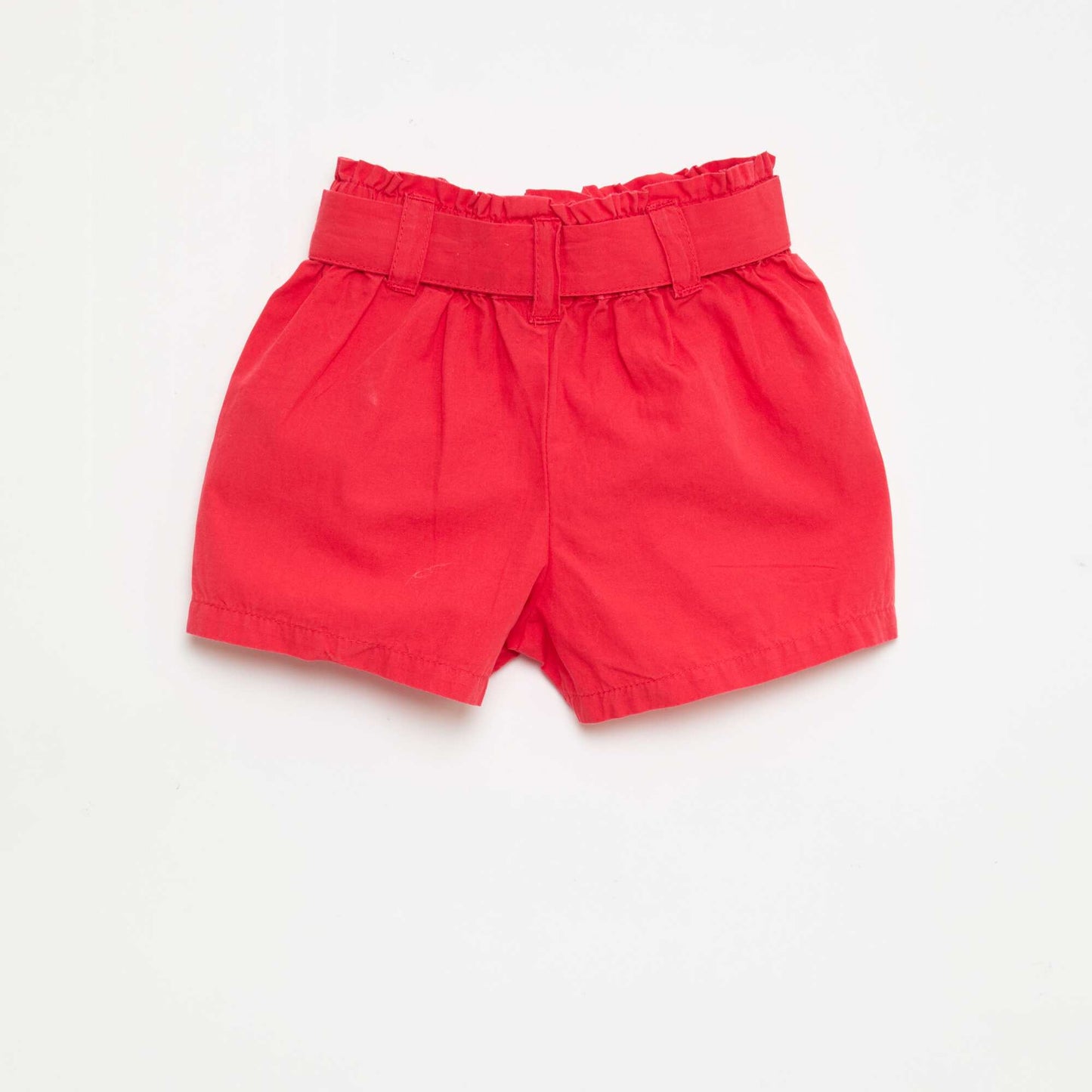 Poplin Shorts with Tie Belt RED