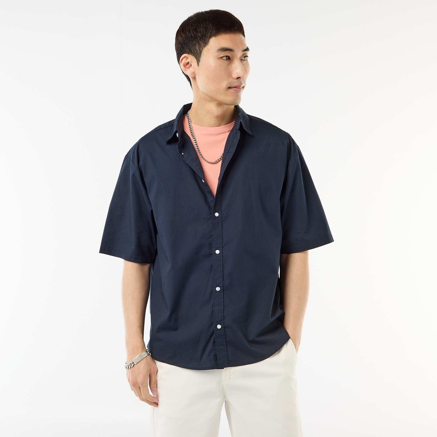 Poplin Short-Sleeved Shirt BLUE