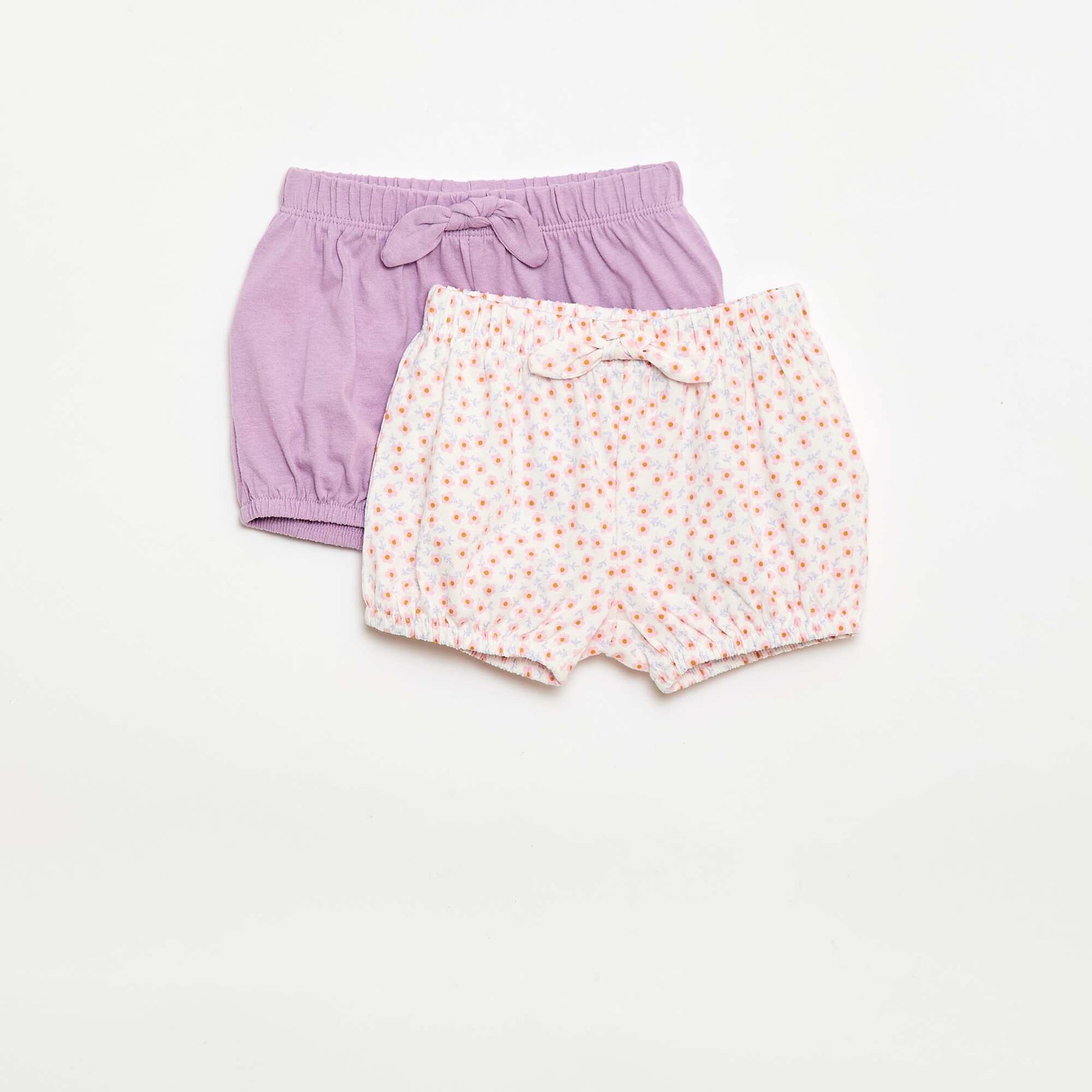 2-pack shorts with decorative bows WHITE