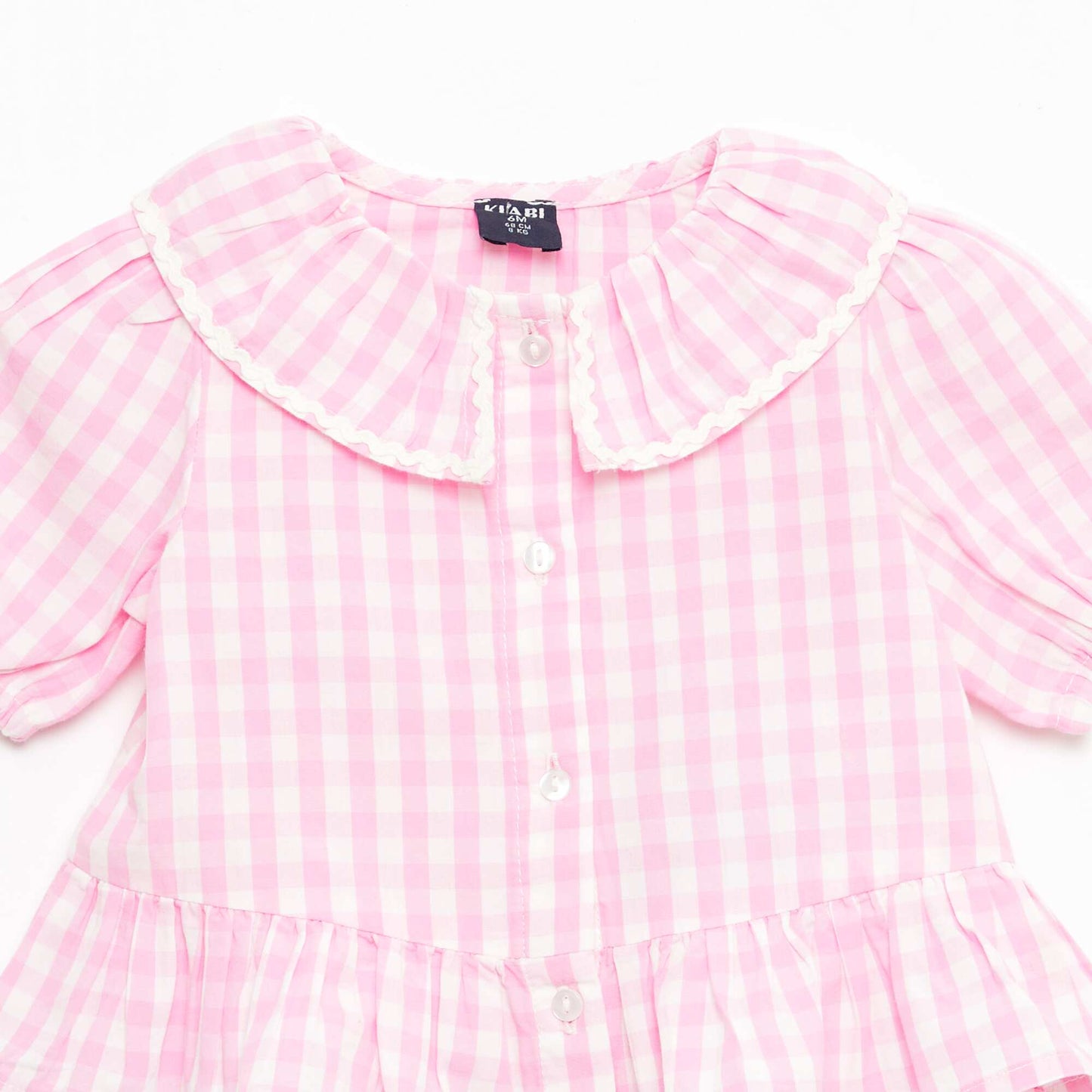 Peter Pan Collar Blouse with Ruffles PINK