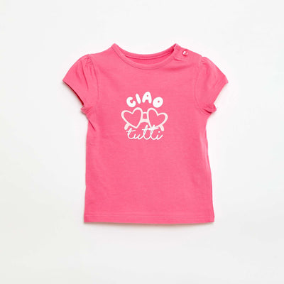 Jersey T-shirt with short sleeves PINK