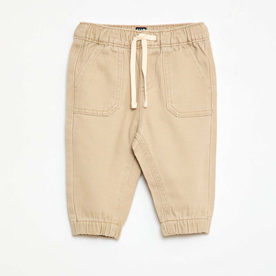 Relaxed Fit Plain Trousers BEIGE