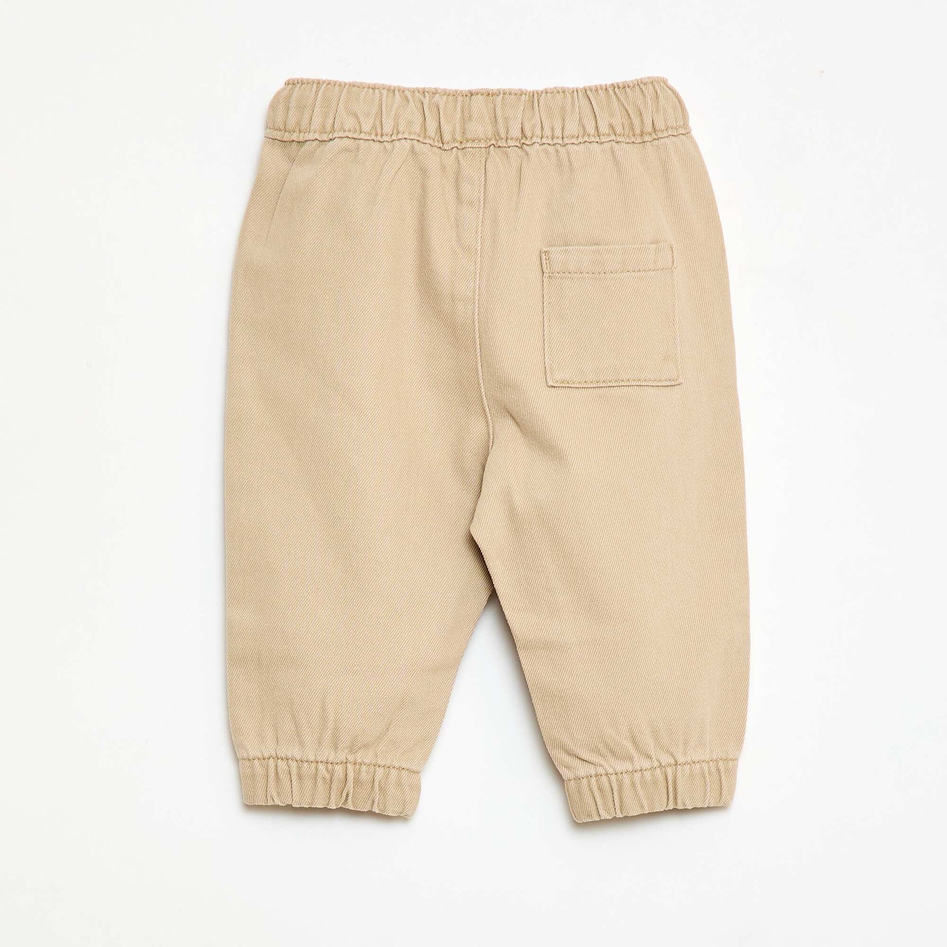 Relaxed Fit Plain Trousers BEIGE